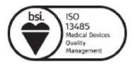 Logo of ISO13485 endorsement from BSI
